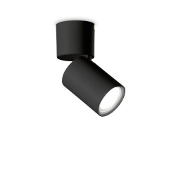 Downlight Aplicat Circular Ideal Lux Toby Pl1 Nero GU10, Negru, 271545, Italia