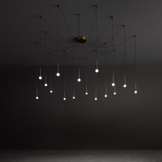 Suspensie Lucciola Sp16 Ottone LED, Auriu, 284019, Ideal Lux Italia