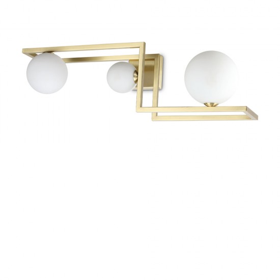 Lustra Plafon Angolo Pl3 Ottone G9, Auriu, 284330, Ideal Lux Italia
