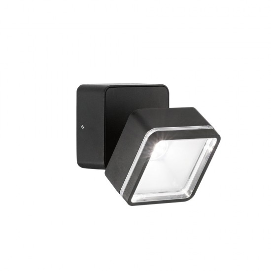 Downlight Aplicat Patrat Ideal Lux Omega Ap Square Nero 4000K LED, Negru, 285535, Italia