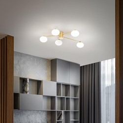 Lustra Plafon Hermes Pl5 G9, Auriu, 288277, Ideal Lux Italia