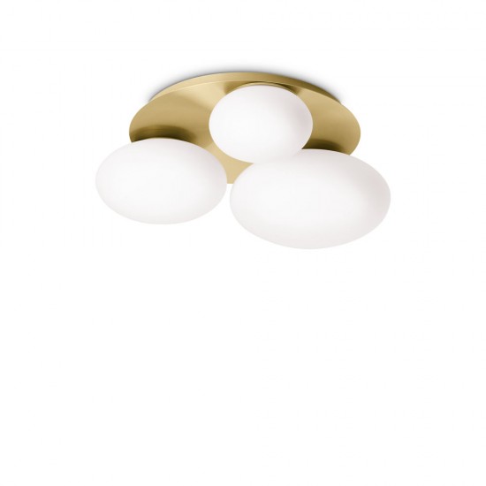 Plafoniera Ninfea Pl3 Ottone GX53, Auriu, 293660, Ideal Lux Italia