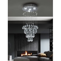 Suspensie K-Lighting Cristal Candi, Gu1, Crom, 018173D30C, Portugalia