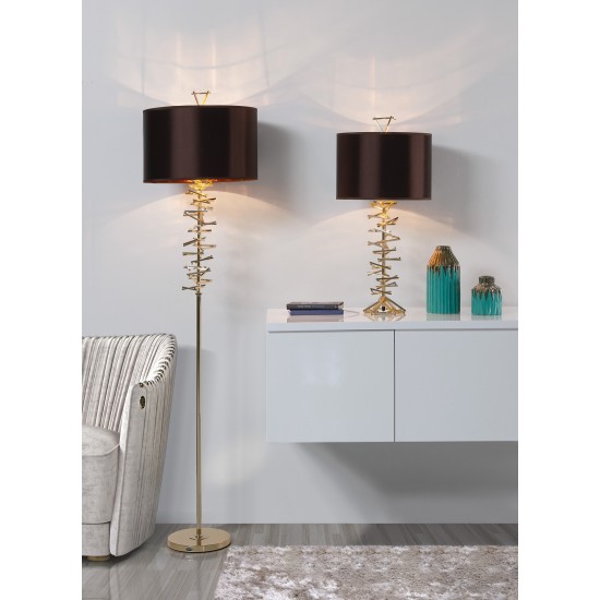 Lampadar K-Lighting Bones, E27, Auriu, 019046G, Portugalia