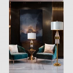 Lampadar K-Lighting Oriente, E27, Auriu, 019124G, Portugalia