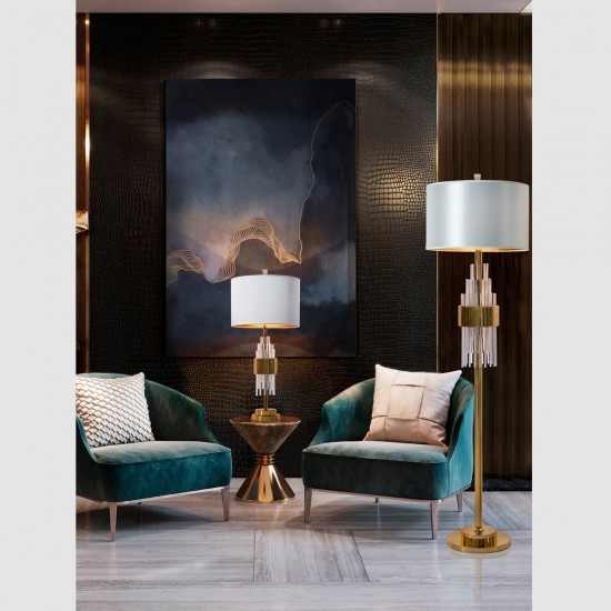 Lampadar K-Lighting Oriente, E27, Auriu, 019124G, Portugalia