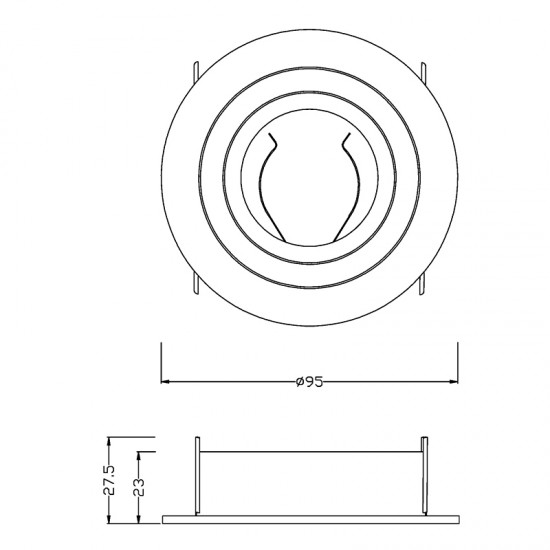 Downlight Incastrat BASICO GU10 7741 Mantra GU10, Alb, Spania