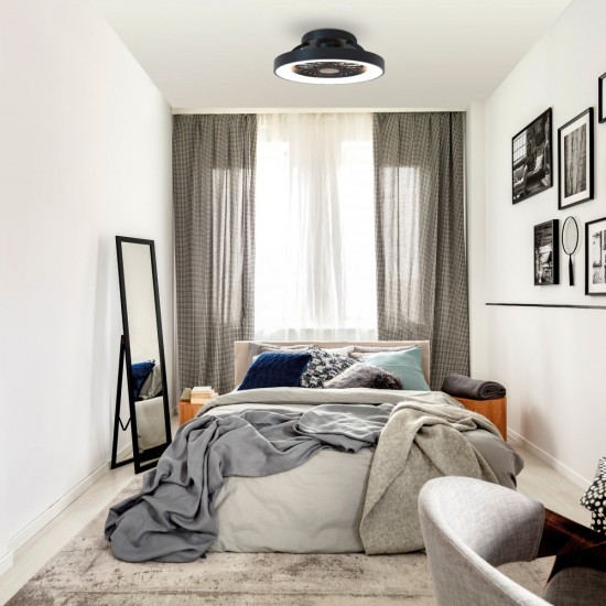 Plafoniera cu ventilator TIBET MINI  7805 Mantra LED, Negru, Spania