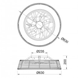 Plafoniera cu ventilator INDONESIA 7810 Mantra LED, Lemn, Spania