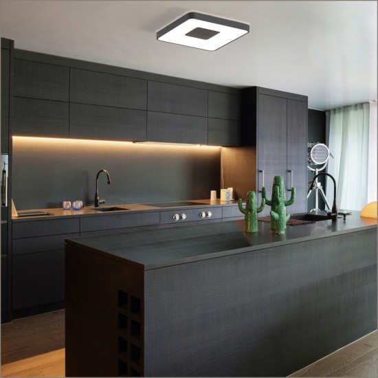 Plafoniera COIN CUADRADO 7917 Mantra LED, Negru, Spania