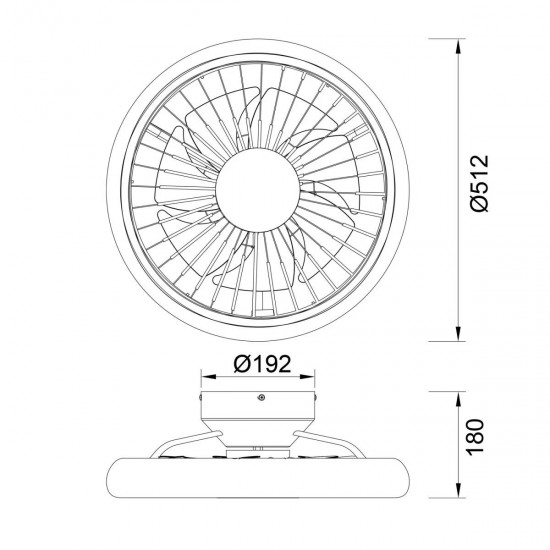 Plafoniera cu ventilator TURBO 8231 Mantra LED, Alb, Spania