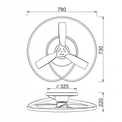 Plafoniera cu ventilator OCEAN 8235 Mantra LED, Lemn, Spania
