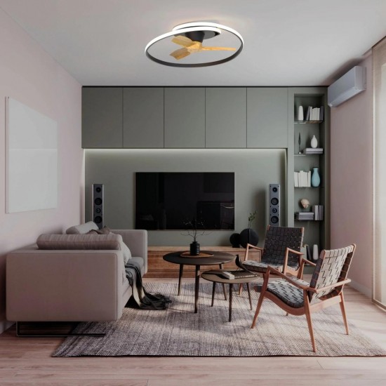 Plafoniera cu ventilator OCEAN 8236 Mantra LED, Negru, Spania