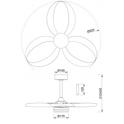 Plafoniera cu ventilator INFINITY FAN 8700 Mantra LED, Alb, Spania