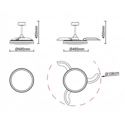 Plafoniera cu ventilator RAFAGA 8727 Mantra LED, Alb, Spania