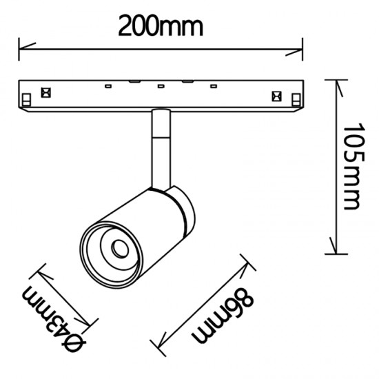Downlight Sina Magnetica MAGNETO 8816 Mantra LED, Negru, Spania