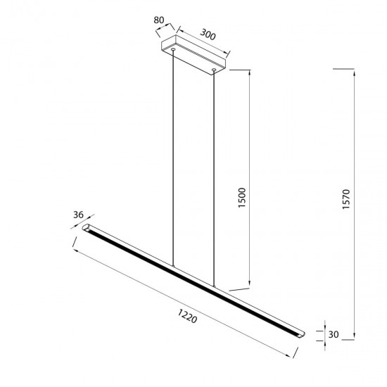 Suspensie LINEAL 8954 Mantra LED, Negru, Spania
