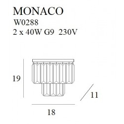 Aplica Monaco W0288 Max Light, G9, Auriu, Polonia
