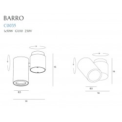 Spot Aplicat BARRO C0035 Max Light GU10, Negru, Polonia