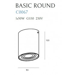 Spot Aplicat BASIC ROUND C0067 Max Light GU10, Alb, Polonia