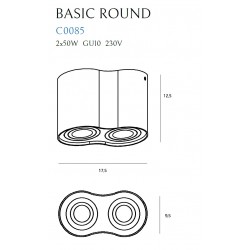 Spot Aplicat BASIC ROUND C0085 Max Light GU10, Alb, Polonia