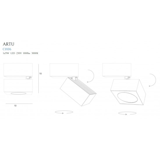 Spot Aplicat ARTU C0106 Max Light LED, Alb, Polonia