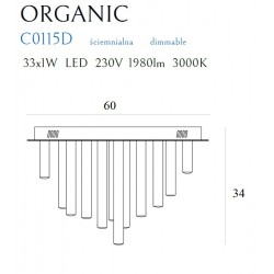 Lustra Plafon ORGANIC PL C0115D Max Light LED, Crom, Polonia