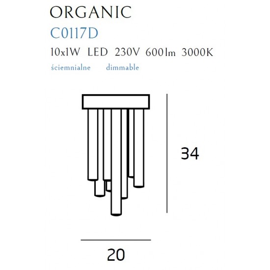 Lustra Plafon ORGANIC PL 0 C0117D Max Light LED, Crom, Polonia
