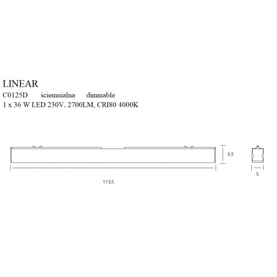 Plafoniera LINEARC113 C0125 Max Light LED, Alb, Polonia
