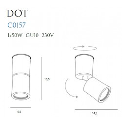Spot Aplicat DOT C0157 Max Light GU10, Negru, Polonia