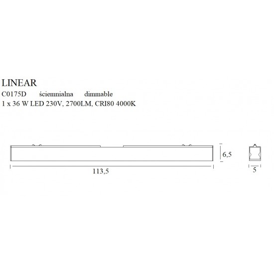 Plafoniera LINEARC113 C0175 Max Light LED, Negru, Polonia
