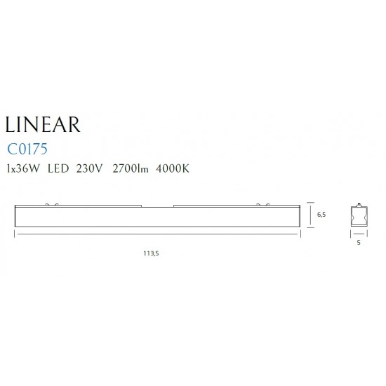 Plafoniera LINEARC113 C0175 Max Light LED, Negru, Polonia