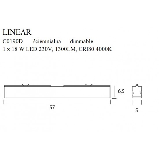 Plafoniera LINEAR57 C0190 Max Light LED, Negru, Polonia