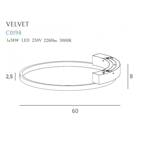 Plafoniera VELVET C0198 Max Light LED, Negru, Polonia
