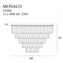 Lustra Plafon MONACOC15 C0206 Max Light G9, Auriu, Polonia