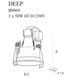 Spot Incastrat DEEP H0069 Max Light GU10, Alb, Polonia