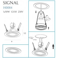 Spot Incastrat SIGNAL I H0084 Max Light GU10, Alb, Polonia