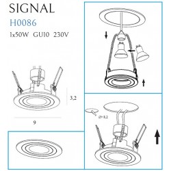 Spot Incastrat SIGNAL I H0086 Max Light GU10, Negru, Polonia