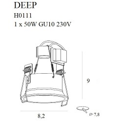 Spot Incastrat DEEP H0111 Max Light GU10, Negru, Polonia