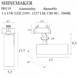 Spot Incastrat SHINEMAKER H0119 Max Light LED, Alb, Polonia