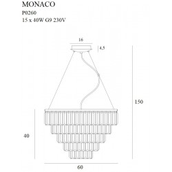 Candelabru MONACOP15 P0260 Max Light G9, Crom, Polonia