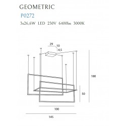 Suspensie GEOMETRIC P0272 Max Light LED, Alb, Polonia