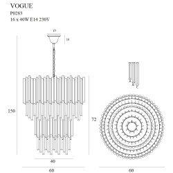 Candelabru VOGUE P0283 Max Light E14, Auriu, Polonia