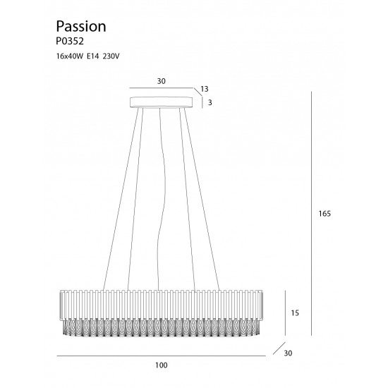 Candelabru PASSION P0352 Max Light E14, Auriu, Polonia