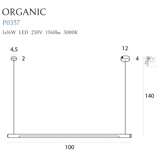 Suspensie ORGANIC P P0357 Max Light LED, Alb, Polonia