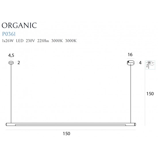 Suspensie ORGANIC P P0361 Max Light LED, Alb, Polonia