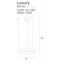 Suspensie LUXURY P0377D Max Light LED, Auriu, Polonia