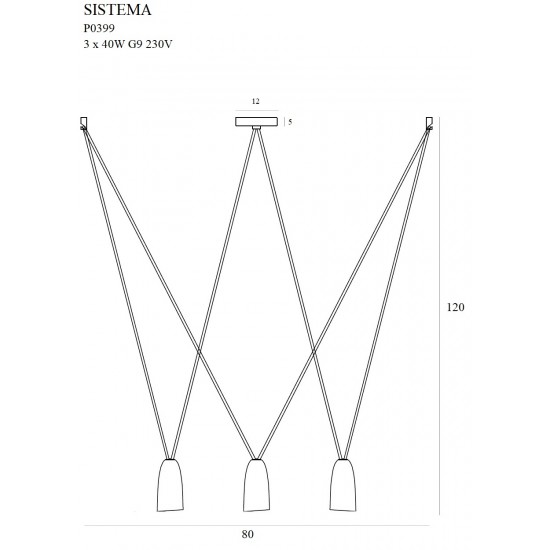 Suspensie SISTEMA P0399 Max Light G9, Negru, Polonia