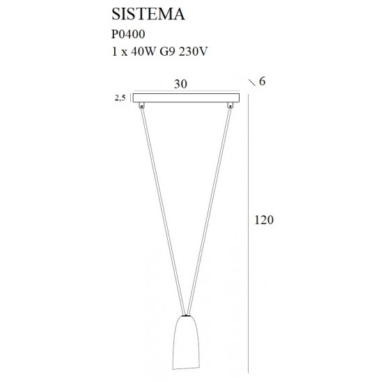 Pendul SISTEMA P0400 Max Light G9, Negru, Polonia