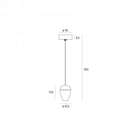 Pendul COMETSHINE P0471 Max Light LED, Negru, Polonia